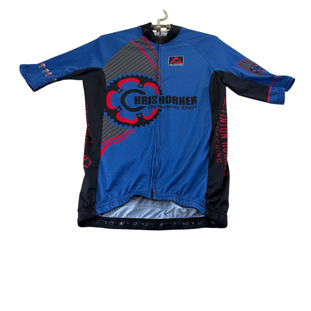 Aussie Cycling Jersey Mens M Blue Chris Horner The Butterfly Effect Short Sleeve